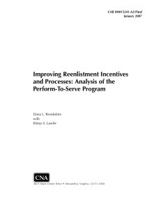 Improving Reenlistment Incentives and Processes: Analysis