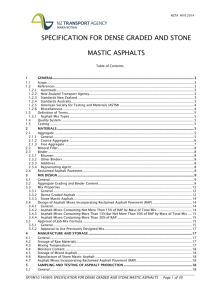 M10 Specification for Dense Graded and Stone Mastic Asphalt