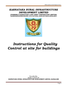 Instructions for Quality Control at site for buildings