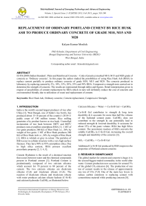 replacement of ordinary portland cement by rice husk ash