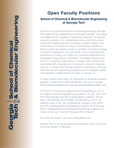 Open Faculty Positions - School of Chemical & Biomolecular