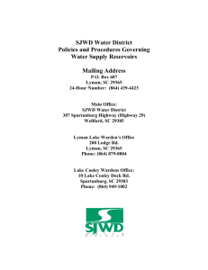 SJWD Water District Policies and Procedures Governing Water