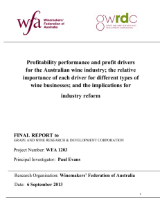 Profitability performance and profit drivers for the Australian wine