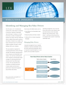 Identifying and Managing Key Value Drivers