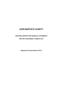 Report CHA - John Martins Charity