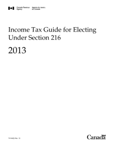 Income Tax Guide for Electing Under Section 216
