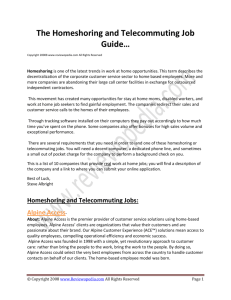 The Homeshoring and Telecommuting Job Guide…