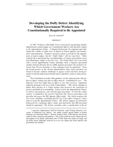 Developing the Duffy Defect - University of Missouri School of Law