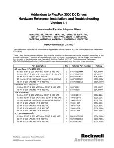 Addendum to FlexPak 3000 DC Drives Hardware Reference