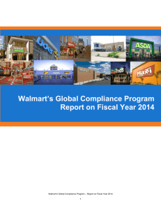 Walmart's Global Compliance Program Report on Fiscal Year 2014