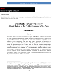 Wal-Mart's Power Trajectory - Law, Humanities and the Arts @ UOW