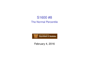 S1600 #8 - The Normal Percentile