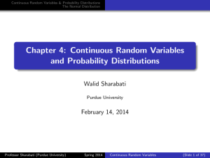 Chapter 4: Continuous Random Variables and