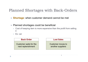 Planned Shortages with Back