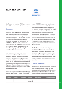 Tata Tea Limited - India Brand Equity Foundation