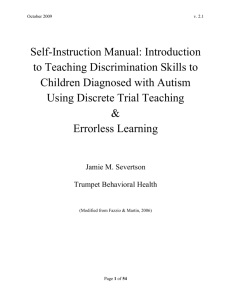 Self-Instruction Manual: Introduction to Teaching