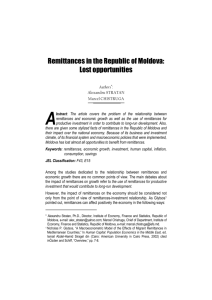 Remittances in the Republic of Moldova: Lost opportunities