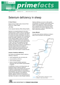 Selenium deficiency in sheep - NSW Department of Primary Industries