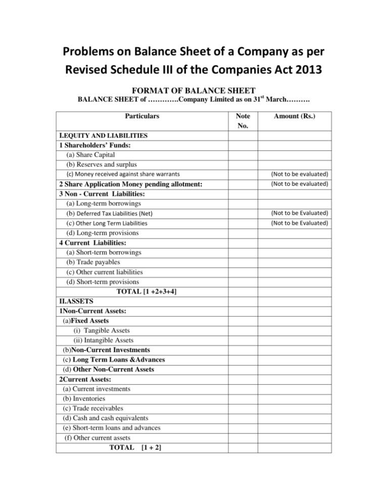 problems on balance sheet of a company as per revised schedule p&l template pdf charles schwab