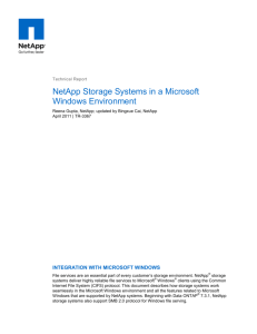 Technical Report: NetApp Storage System in Windows