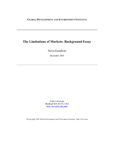 The Limitations of Markets: Background Essay