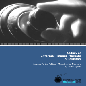 A study of informal finance markets in Pakistan