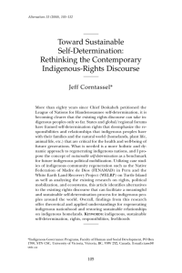 Toward Sustainable Self-Determination: Rethinking