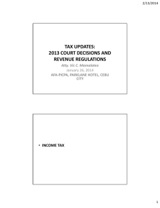 TAX UPDATES: 2013 COURT DECISIONS AND REVENUE