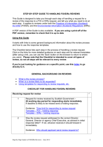 1 STEP-BY-STEP GUIDE TO HANDLING FOI/EIRs REVIEWS This