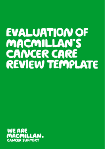 Macmillan 2012 - National Cancer Survivorship Initiative