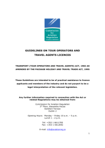 guidelines on tour operators and travel agents licences