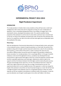 EXPERIMENTAL PROJECT 2012-2013 Rigid Pendulum Experiment