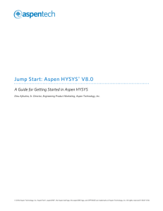 Jump Start: Aspen HYSYS® V8.0