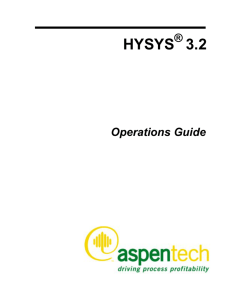 HYSYS 3.2 Operations Guide