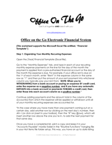 Office on the Go Electronic Financial System