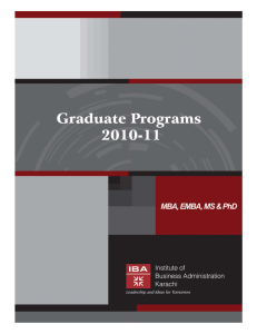 Graduate Programs - Institute of Business Administration