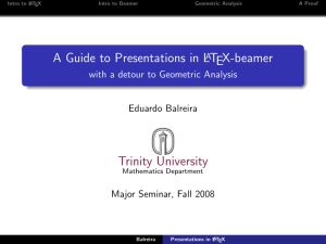 A Guide to Presentations in LaTeX-beamer