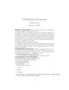 LaTeX Seminar II: Commands