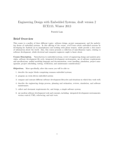 Engineering Design with Embedded Systems, draft