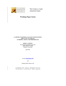 Working Paper Series The Center for Latin American Issues