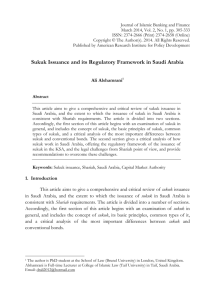 Sukuk Issuance and its Regulatory Framework in Saudi Arabia