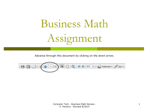 Business Math Assignment