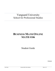 math 106 online - Vanguard University
