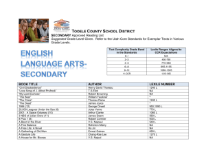 TCSD APPROVED SECONDARY READING LIST