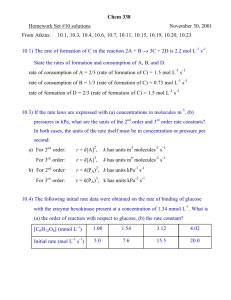 Chem 338 Homework Set #10 solutions November 30, 2001 From