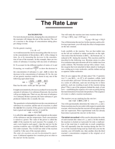 The Rate Law