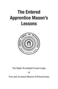 The Entered Apprentice Mason's Lessons
