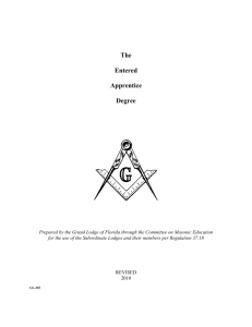 Entered Apprentice Book - The Grand Lodge of Florida