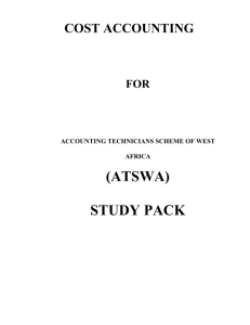 ATSWA Study Pack - Cost Accounting