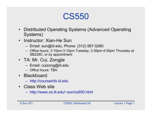 • Distributed Operating Systems (Advanced Operating Systems